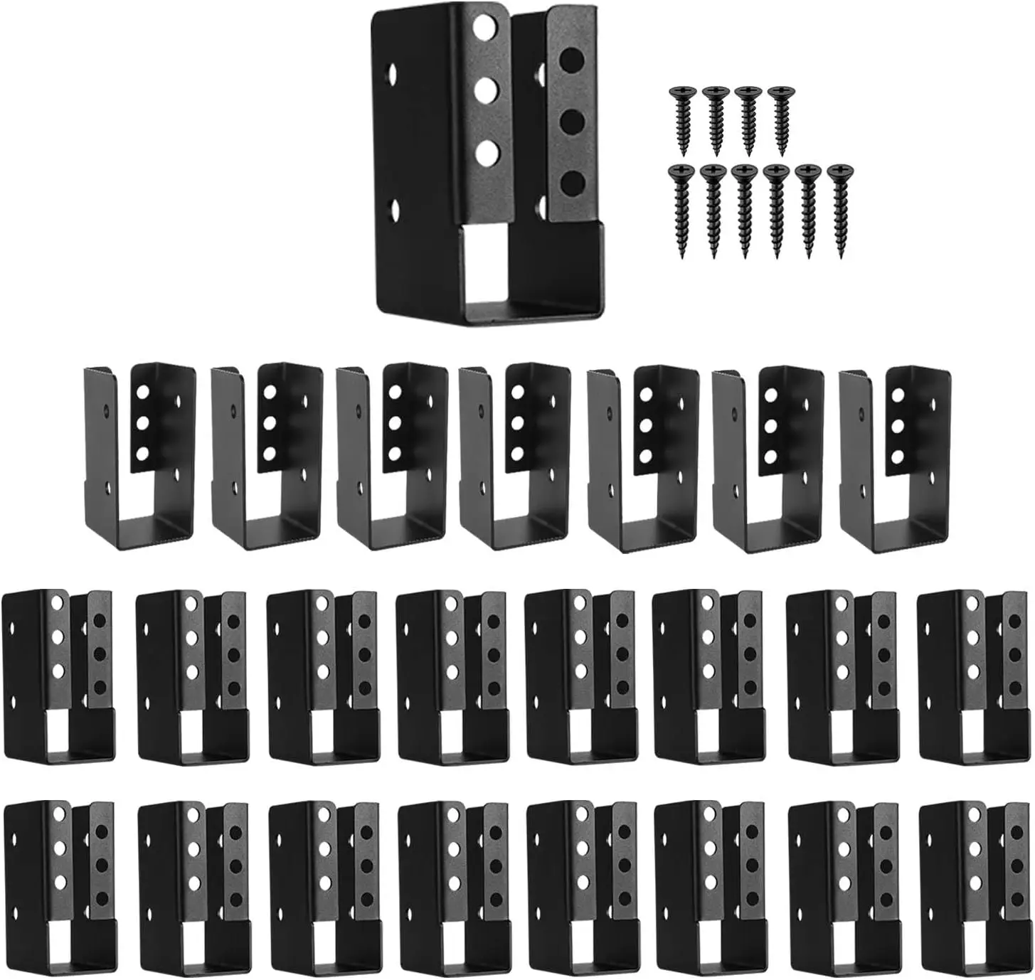 

Concealed Joist Hanger 24PCS, 2x4 Joist Bracket, Q235B Steel Powder-Coated, for Beam Handrail Fence