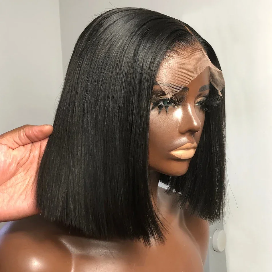 Rosabeauty 4X4 Bob Lace Front Wigs Human Hair 5X5 Straight Closure Wig Brazilian Hair For Black Women Remy 180%