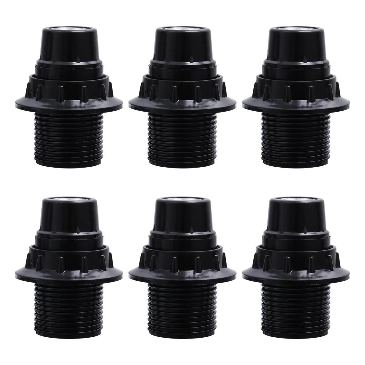 

6pcs E14 Lamp Socket Self-Locking Bulb Holder Screw-In Base For Light Bulbs Lighting Fixture Replacement Accessory