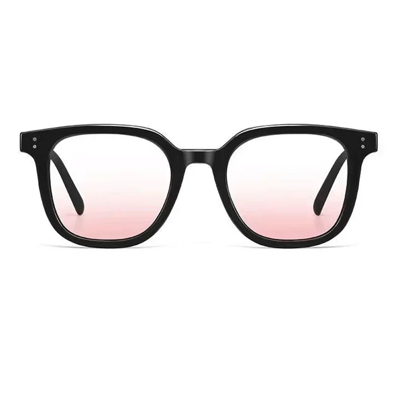 Neue Sonnenbrille für Damen, transparenter schwarzer Rahmen, Puder-Rouge-Brille, Make-up, kostenlose Selbstverschönerung, quadratischer großer Rahmen