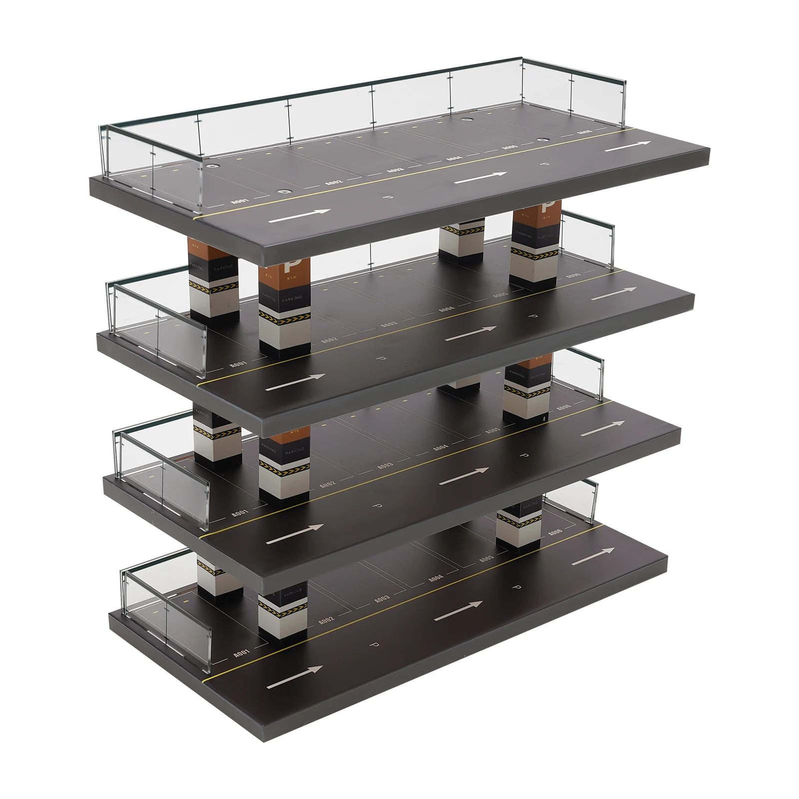 1:64 Car Diorama Parking Lot Car Model Collection Display Cabinet Stand 4 Tier 24 Display Slots