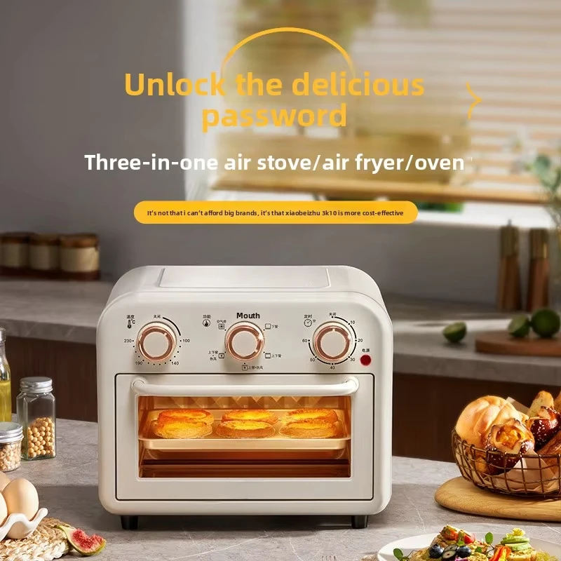 Stainless Steel Electric Oven 12-Liter Capacity Hot Air Circulation Automatic Power Household Baking Cake