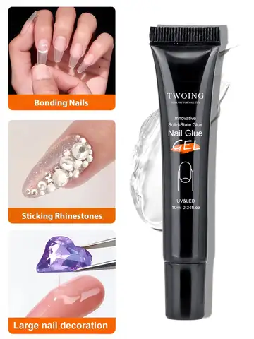Solid Nail Glue Nail Tips Gel for Press On Nails,Acrylic Nail Gel for Manicure Extension,False Nails Adhesive Glue Long Lasting