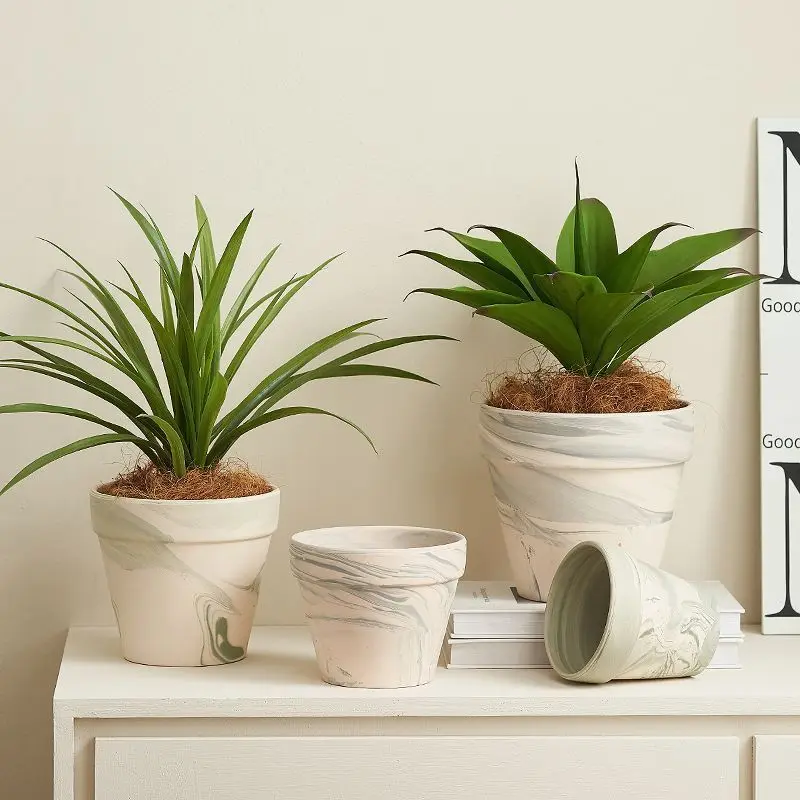 Clay flower pot Succulent pot Macchiato flower pot Green plant potted red pottery Water-absorbing and breathable small flower po