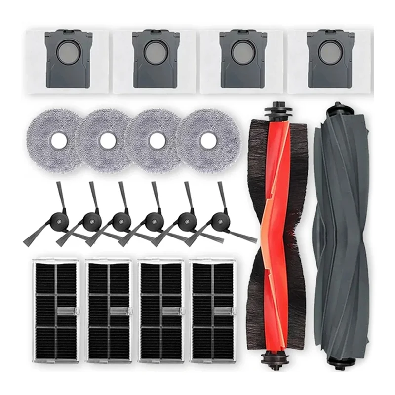 ABBN-Für Dreame Bot X40 Ultra / X40 Pro / S30 Pro Ultra Ersatzteile Zubehör Hauptseitenbürste Hepa-Filter Staubbeutel