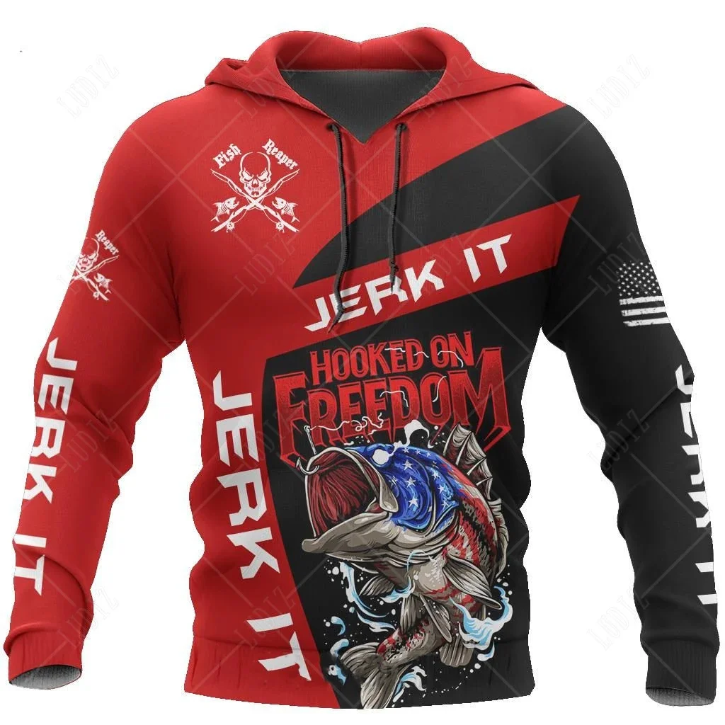 

3D Fishing Printed Men's Hoodie Loose Designer Sweatshirt Spring Autumn Oversized Harajuku y2k Clothes Long Sleeve Pullover 6XL