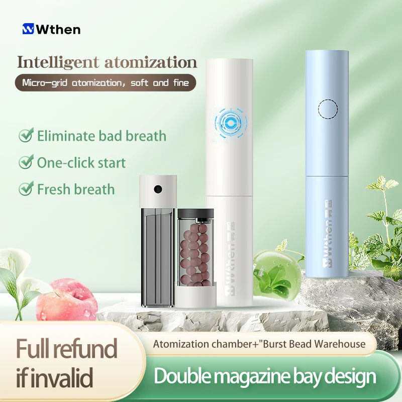 

Fresh Mint Electric Oral Spray with Edible Particles Fruit Flavor Portable Deodorant Essential for Dating Household Goods