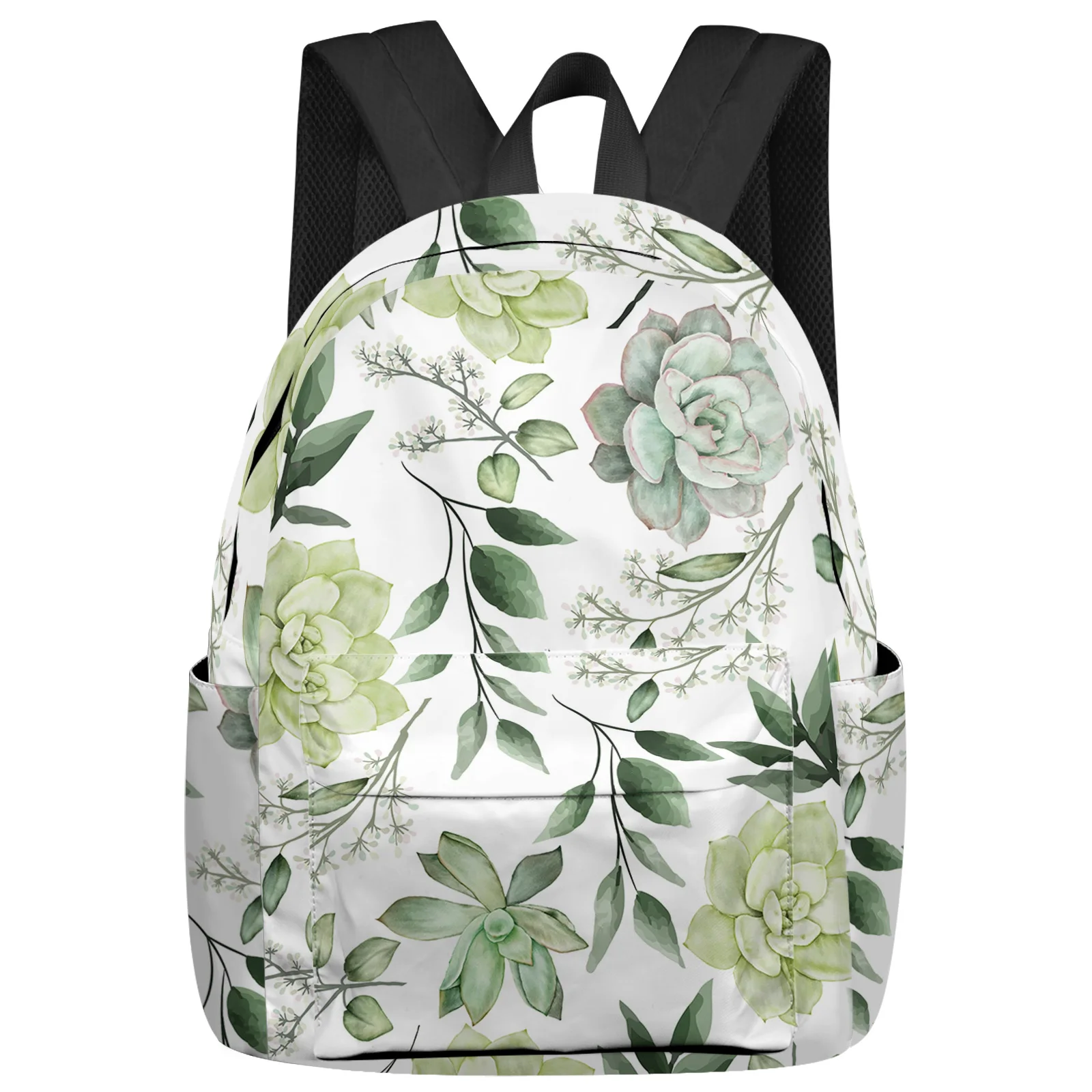 

Plant Leaves Succulents Backpack Men Women's Fashion Travel Backpack High Capacity Student School Bags