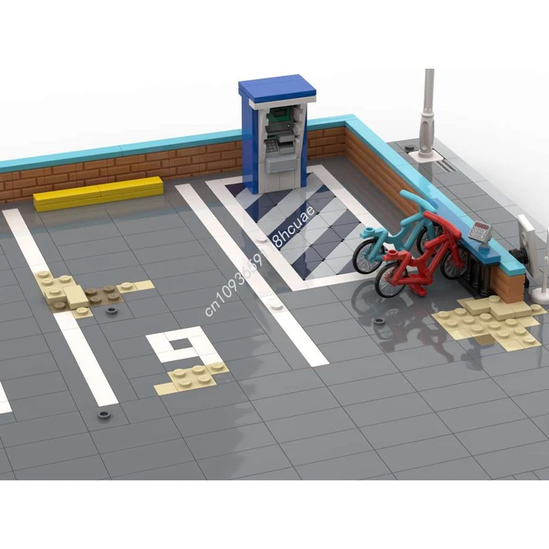 1892pcs MOC Modulair Strandparkeerplaats Educatief Model Bouwstenen Kerstcadeau Wetenschap en Technologie Thema Educatief