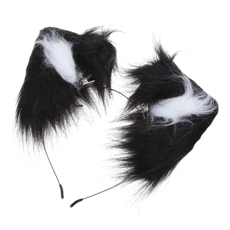 Plush Ear Headband Realistic Faux Furs Hair Hoop for Cosplay Convention Dropship