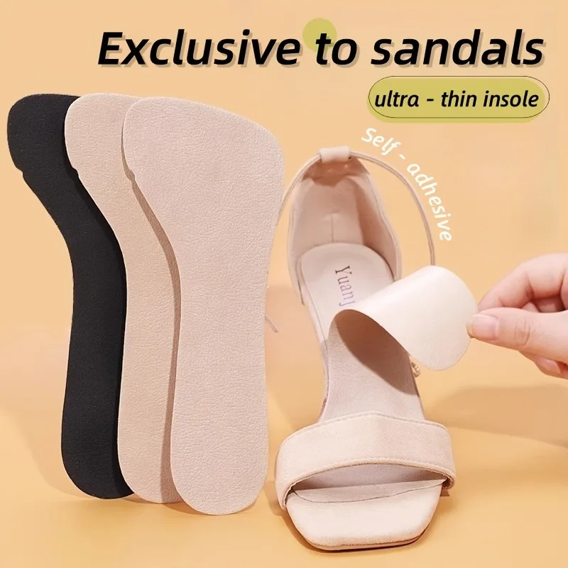 Sandalen-Einlegesohlen für Damen | Ultradünne, rutschfeste Fußpolster, schweißabsorbierende Klebeinsätze für sichere Passform und Gehkomfort – Detail 1