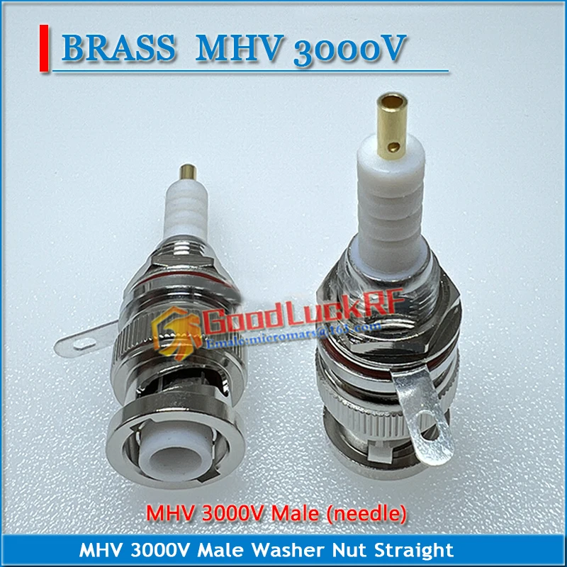 MHV 3000V 3KV Male & Female jack pin O-ring Bulkhead Washer Nut Panel solder Straight High voltage RF connector Coaxial Adapters