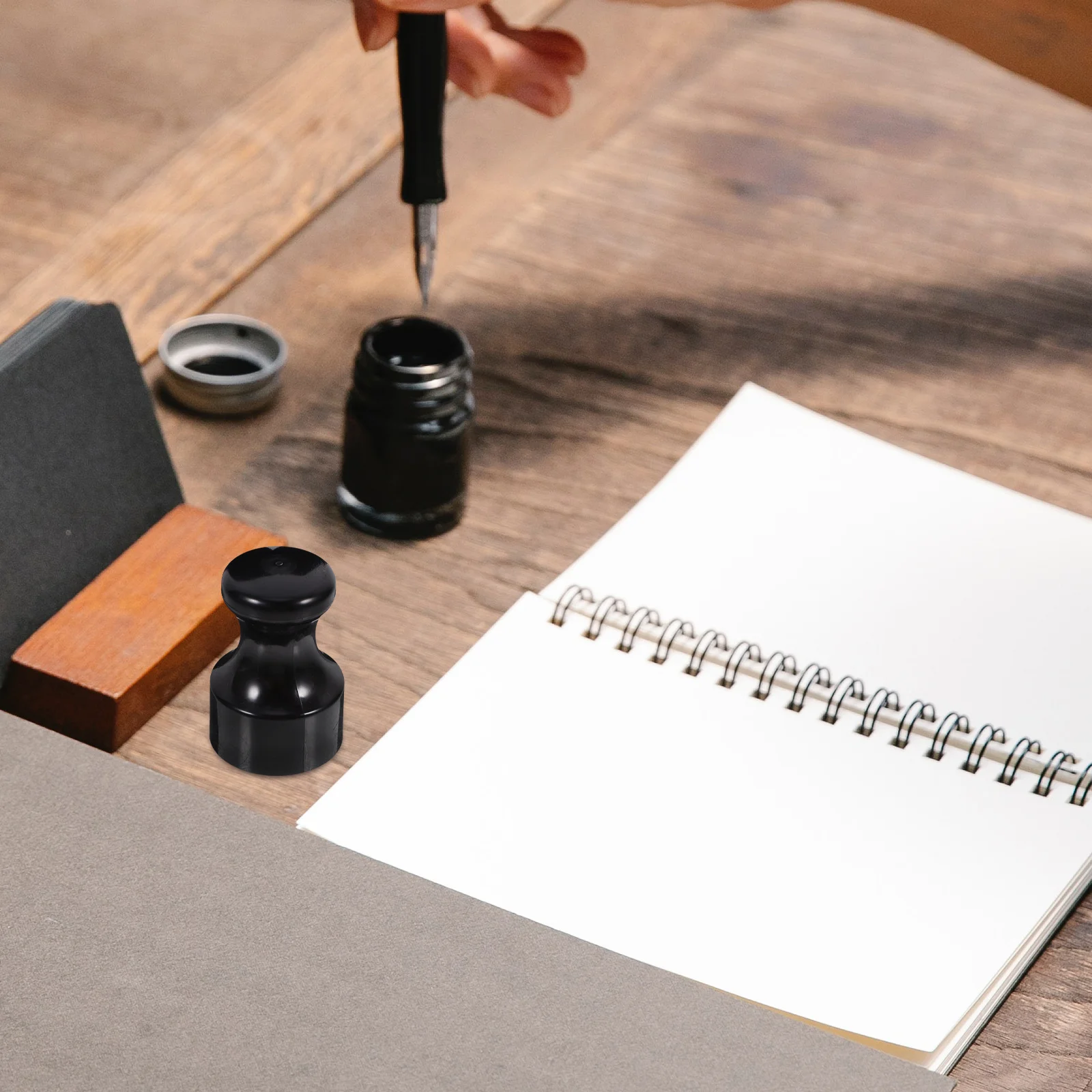 

3pcs Round Stamps Handle Diy Craft Stamp Set For Scrapbooking Letter Sealing Concrete Projects Rubber Knob Ink Applicator Tool