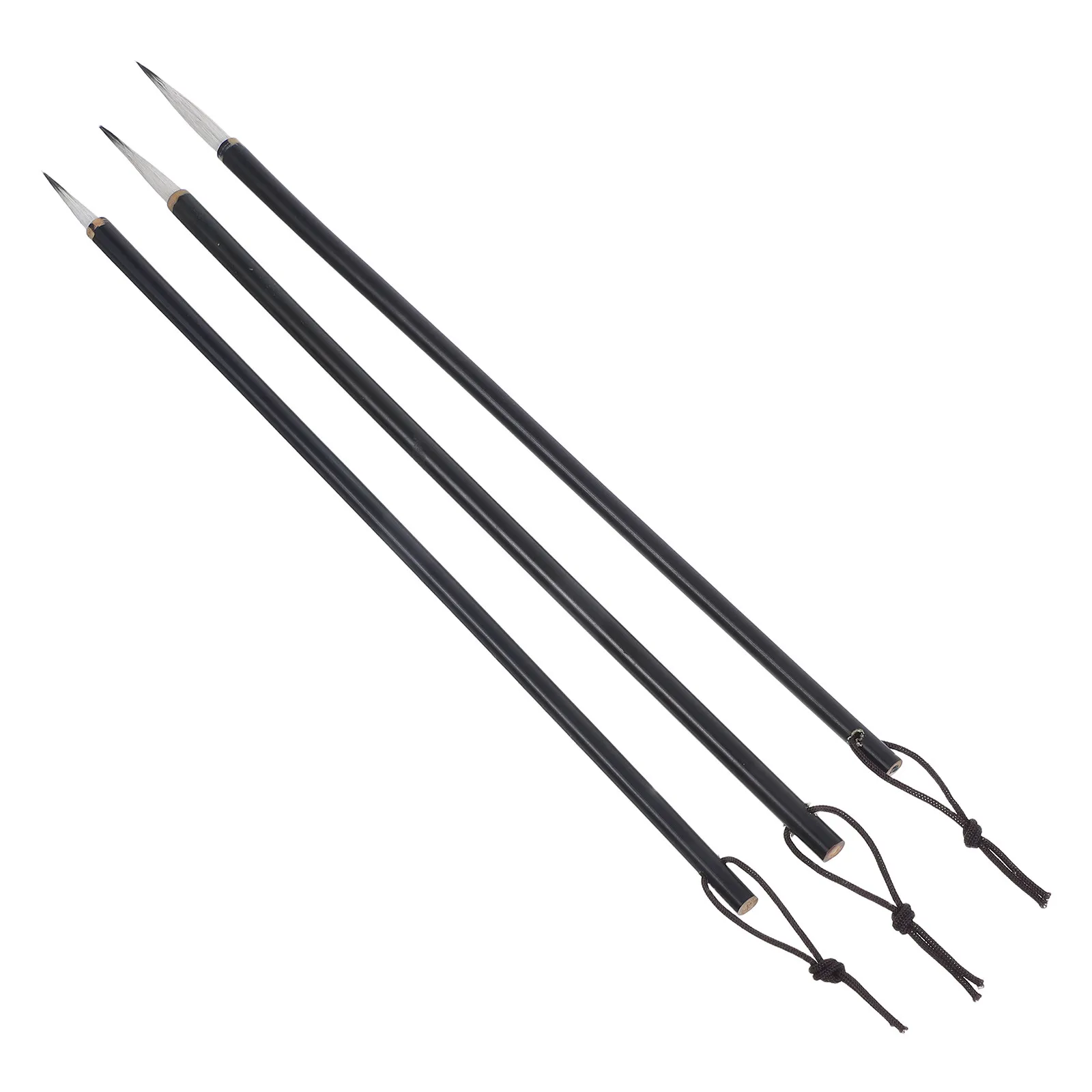 3Pcs Premium Wolf Hair Chinese Painting Brushes for Ultrafine Detailing Flower Bird Outlining Smooth Stroke Traditional Ink Art