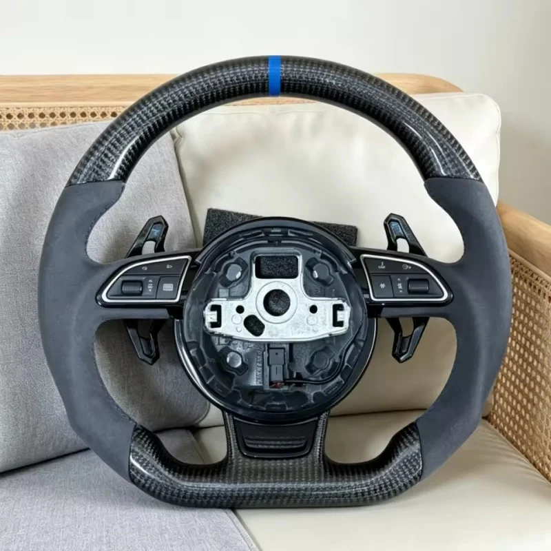 Customized Carbon Fiber Leather Car Steering Wheel For Audi A3 8V A4 B9 A5 C8 A7 A8 Q5 Q7 RS3 RS Steering Wheel