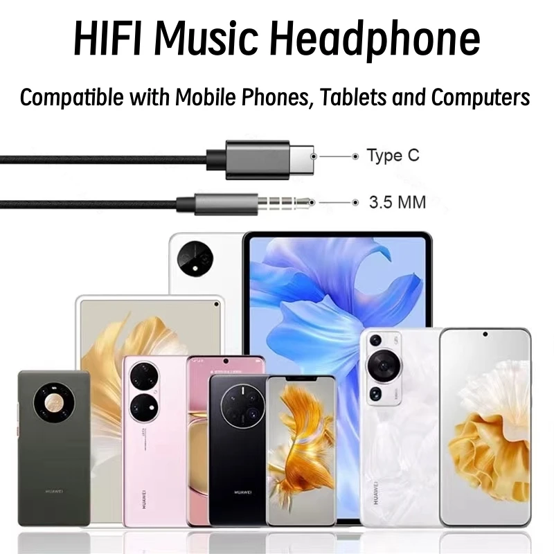 الأصلي نوع C سماعات أذن سلكية لسامسونج غالاكسي S25 S24 S23 S22 S21 الترا 3.5 مللي متر AUX سماعات أذن نوت 20 A54 A53 Xiaomi سماعة #5