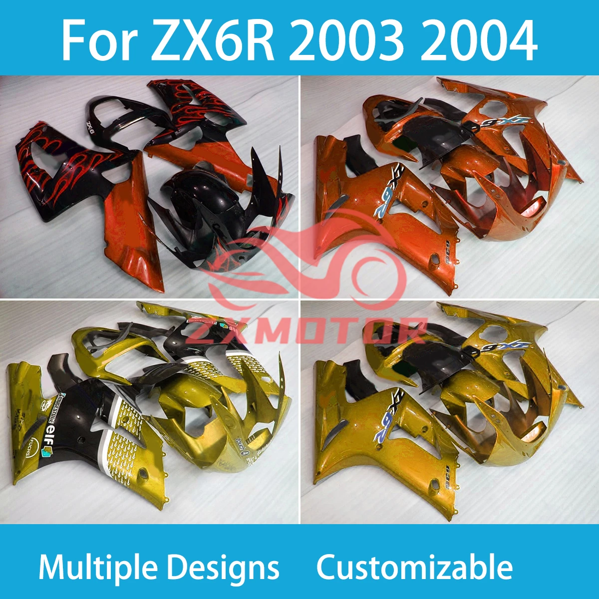 

ZX6R 03 04 Body Parts Fairing Kit for Kawasaki Ninja 636 ZX 6R 2003 2004 Cool Motorcycle ABS Plastic Injection Fairings