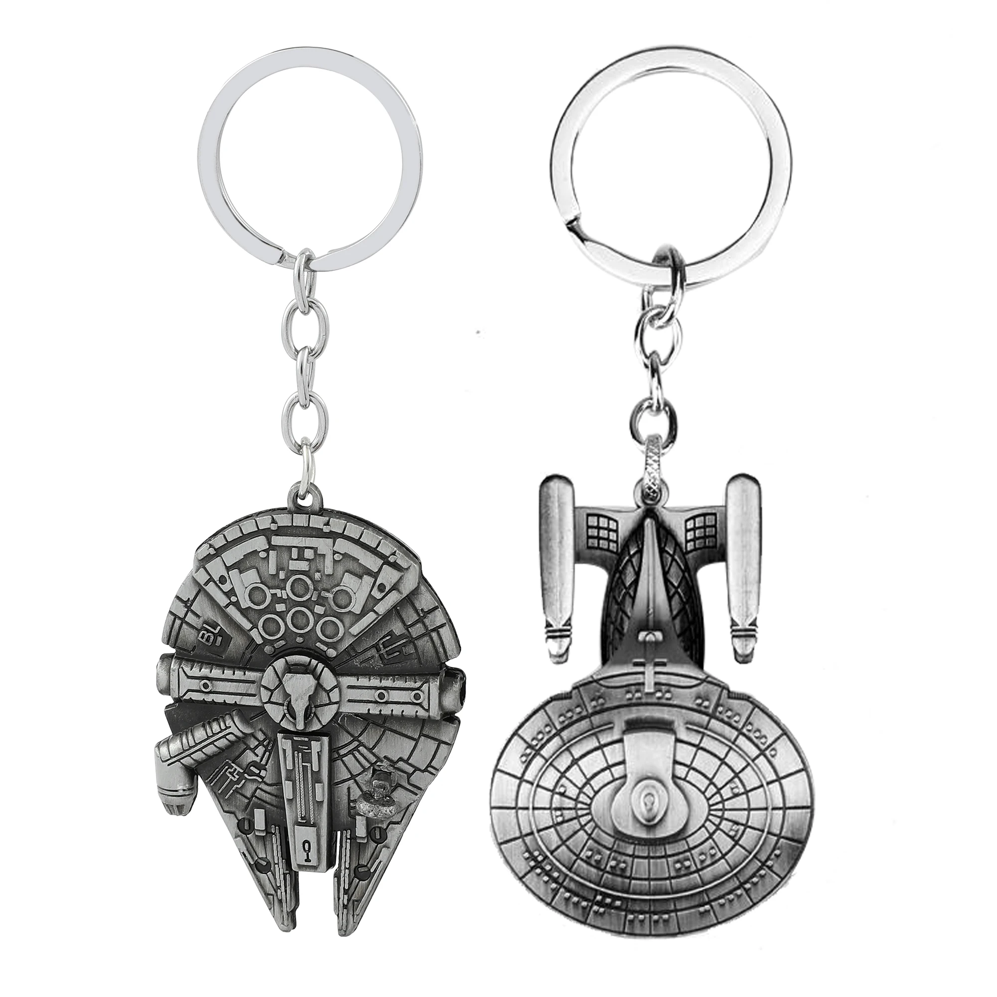 Star Wars Millennium Falcon Raumschiff Schlüssel Kette Cute Dog Schlüsselanhänger Auto Keychain Auto Schlüssel für Männer Auto Zubehör für Frauen keychain