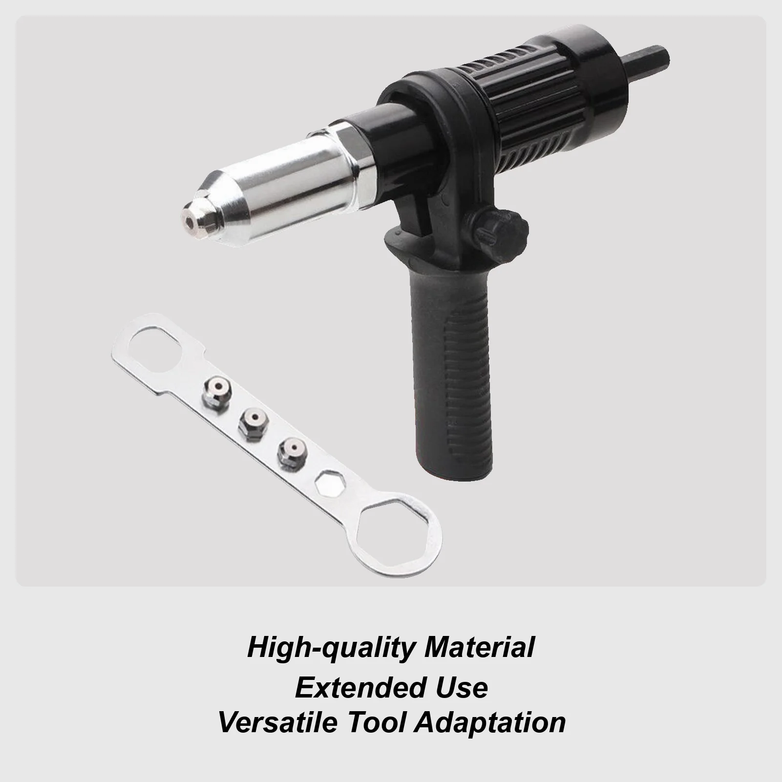 

Комплект адаптеров для заклепок, электрический сверлильный инструмент, эргономичная ручка, комплект адаптеров для заклепок для промышленного ремонта гаража, мастерской по техническому обслуживанию