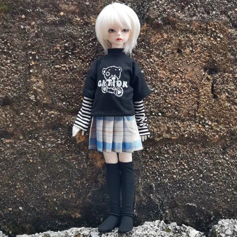 30/45/60cm Doll Clothes 1/6 1/4 1/3 for Bjd Doll Skirt T-shirt Clothing Diy Girl Toys Dress Up Fashion Doll Accessories, No Doll