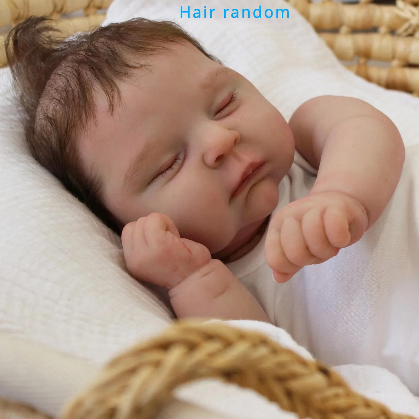 BZDOLL 50cm 20 Zoll Stoffkörper Weiche Vinyl Neugeborene Babypuppe Reborn mit 3D-bemalter Haut und sichtbaren Adern, schlafendes, dickes Baby, lebensechtes Kunstspielzeug, Geschenk für Kinder