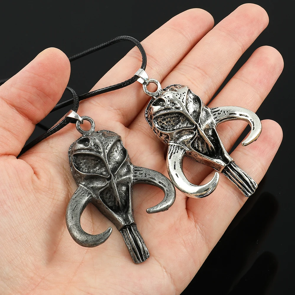Star Wars Retro Punk 'The Mandalorian' Necklace Creative Gothic Pendant Jewelry High-Quality Fan Accessory