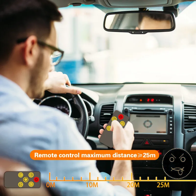 ชุดใหม่ ไฟสัญญาณ LED อิโมจิ รีโมทคอนโทรล ตลกๆ ป้องกันการชน