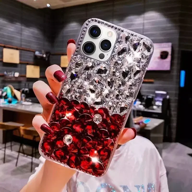 Luxury Gemstone Bling Rhinestone Diamond Phone Case for Iphone 15Pro 14Plus 13 Pro 12 Mini 11Pro MAX XSMAX XR 7 8PLUS Cover