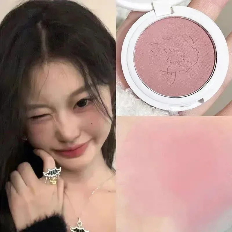 น่ารัก Powder Blusher พีชสีชมพู Blusher Face Cheek Tint Blush Natural Matte Brightening Rouge Face Contour แต่งหน้าเครื่องสําอาง
