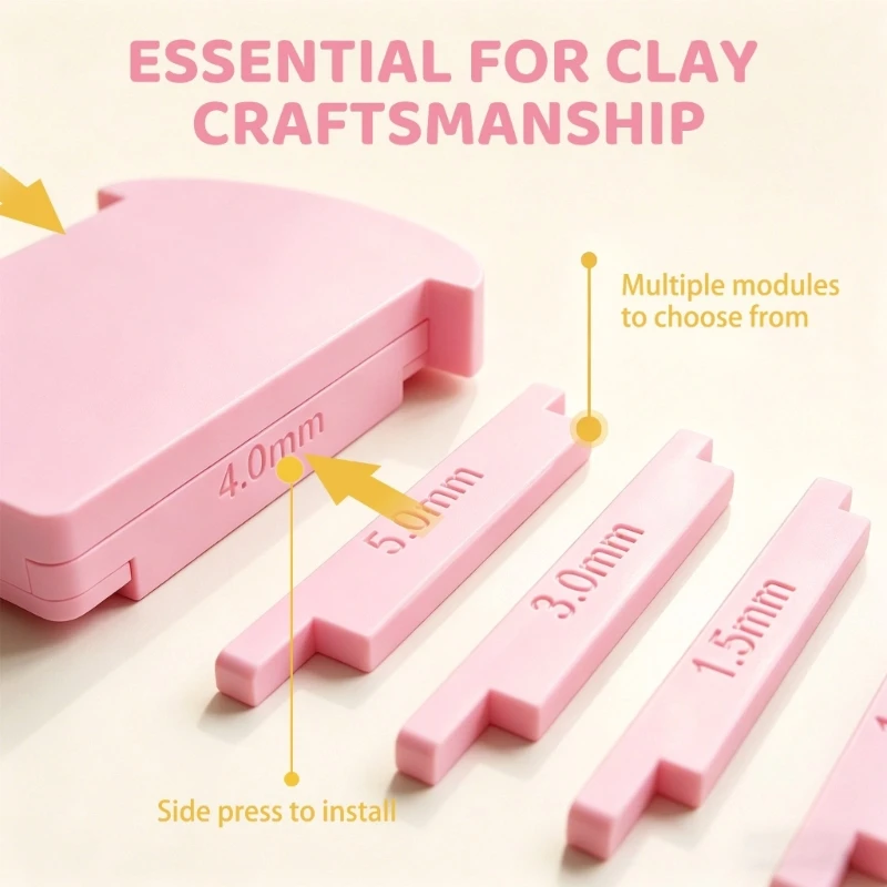 Craft Clay Thickness Guide Set with Rolling Board for Smooth Strips Strips Maker E0BF