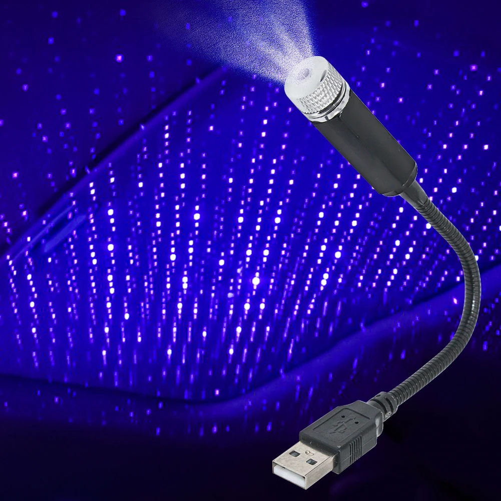 New Romantic LED Starry Sky Night Light 5V USB Powered Galaxy Star Projector Lamp for Car Roof Room Ceiling Decor Plug and Play
