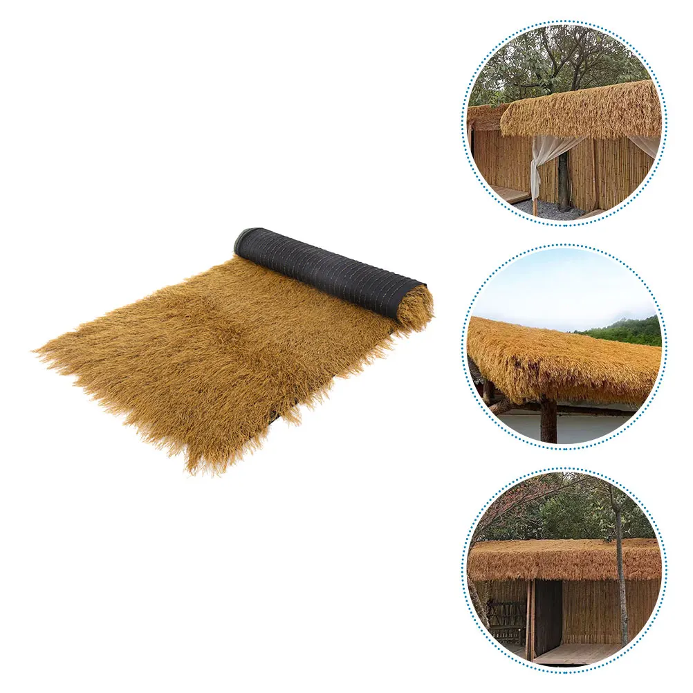 

Simulated Thatched Roof Decoration 16cm Straw Yellow 1x05m Artificial Grass Roll Plastic Outdoor Garden Balcony Restaurant DIY