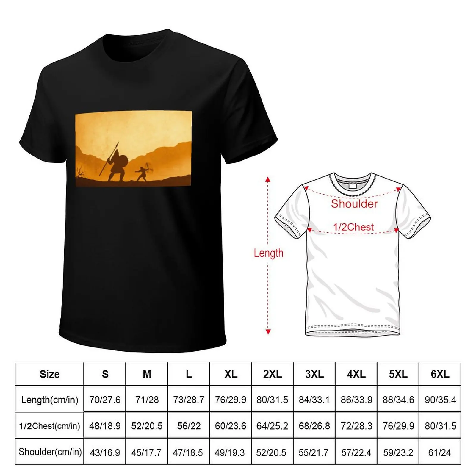 David and Goliath Bible T-Shirt Independence Day Short Sleeve T-Shirt