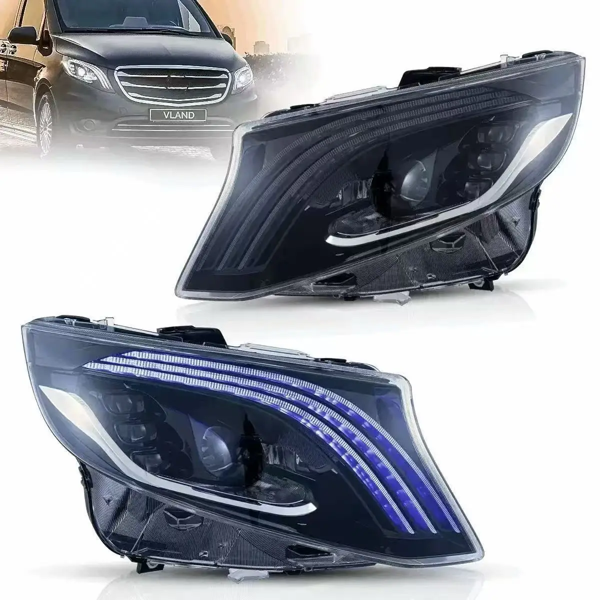 

Dedicated To 14-20 Mercedes-Benz Vito V-Class V250 260 Headlights Modified LED Lens Headlights Daytime Running Lights