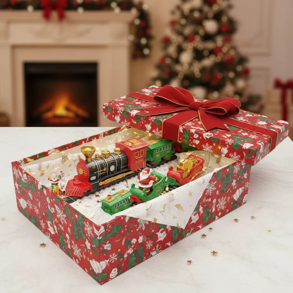 

Электрический поезд, игрушечный автомобиль, рождественские подарки, классический железнодорожный локомотив, грузовики, модель игрушки с подсветкой, музыка для мальчиков, девочек, детей