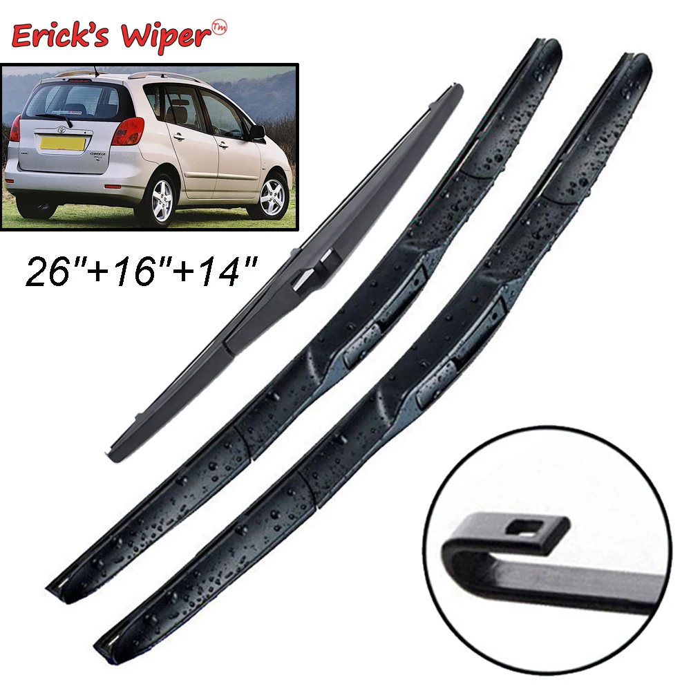 Erick\'s Wiper Front & Rear Wiper Blades Set For Toyota Corolla Verso 2001 - 2004 Windshield Windscreen Window Brush 26\