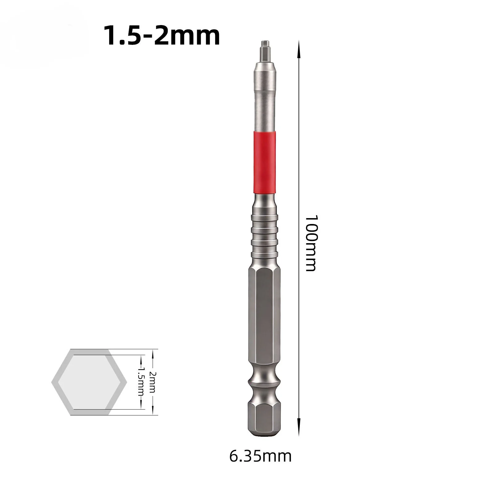 High-Strength S3 Titanium Plated Hex Driver Bits, 65mm And 100mm Length, Multi-Size 1.5mm To 6mm For Power Tools And Manual Use
