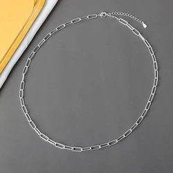 VENTFILLE 925 Sterling Silver Hiphop Necklace New Fashion Simple Geometric Handmade Clavicle Chain Party Jewelry Gifts for Women
