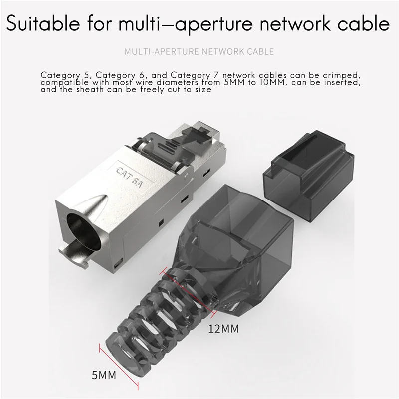 

24Pcs Tool-Free Shielded RJ45 Cat 7 Termination Plug Cat7 Plug / Cat7 Connector Connectors Modular 23/24AWG-Black