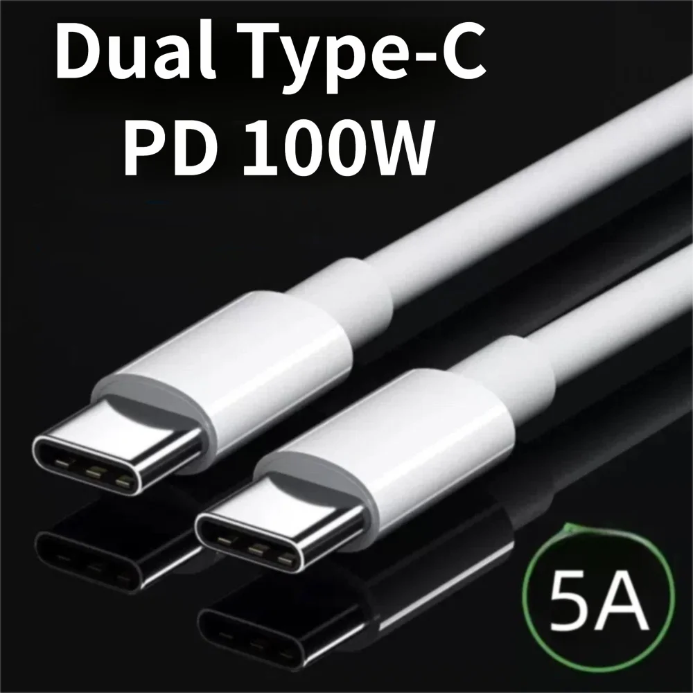 

New PD Dual USB Type C To USB C Cable 1/2M 100W 5A Charger Wire Cord High-Speed Fast Charging Data Cable for Macbook/Samsung