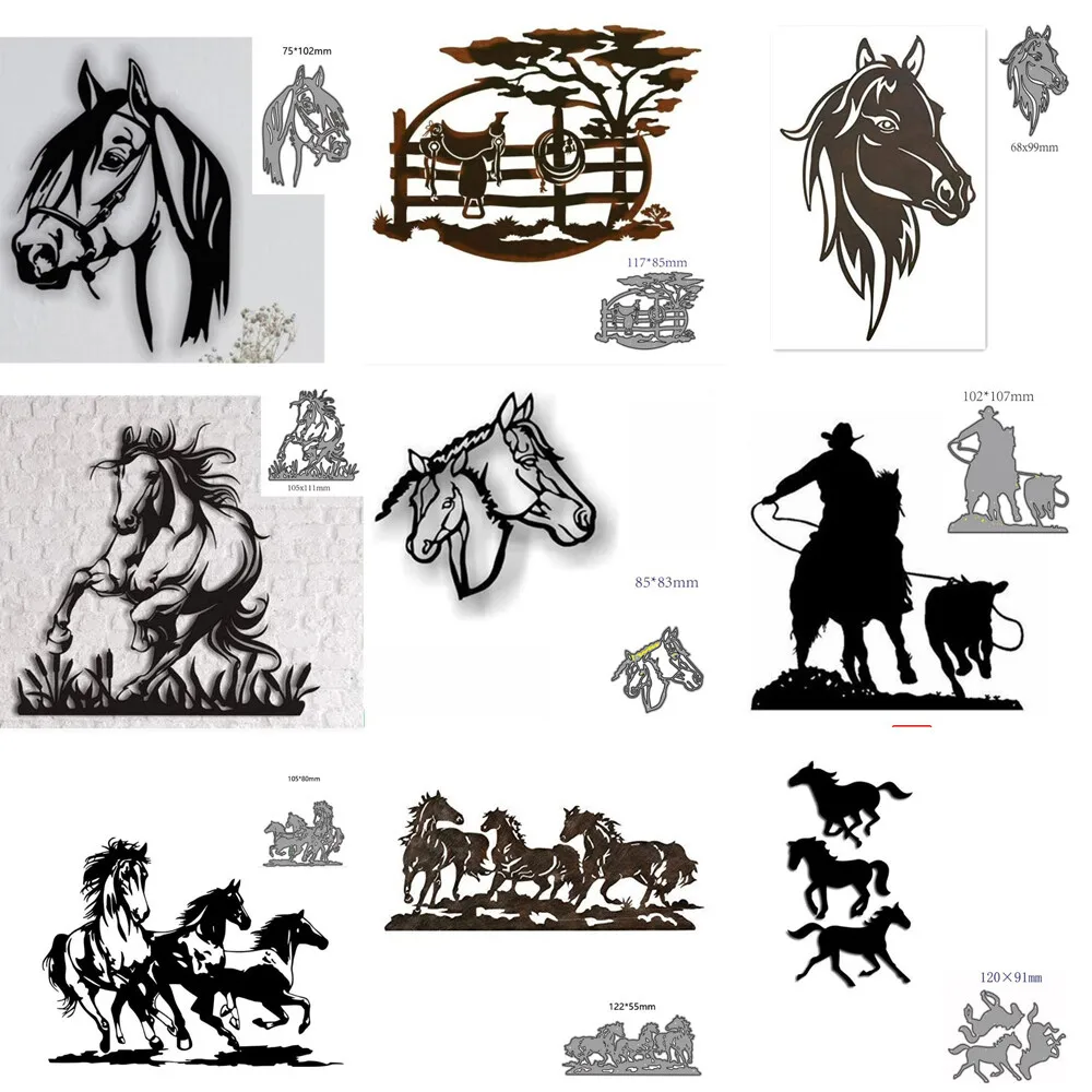 

Horse metal cutting dies mold Scrapbooking paper craft knife mould blade punch template Embossing stencils 1PCS