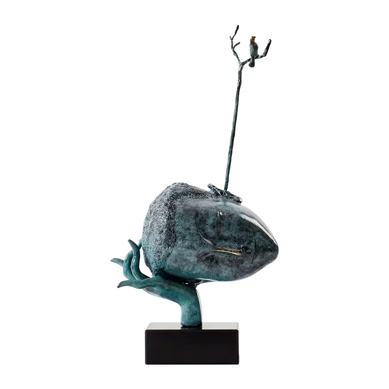 Yuju Copper Craft Post-Modern Personality Sculptured Ornaments Marble Foundation Hotel Showcase Art Decorations