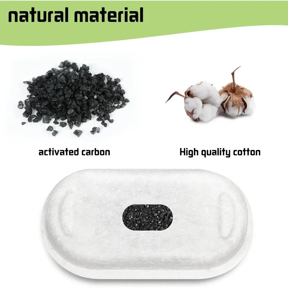 Replacement Filters Cat Water Fountain Filters Element for Stainless Steel Dog Water Fountain Activated Carbon Sponges Filters