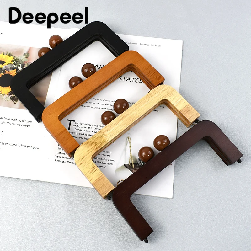 1/2/5Pcs 20cm Wooden Purse Frame Bag Handle Kiss Clasp HandBag Lock Closure Buckles DIY Wallet Handmade Brackets Accessories