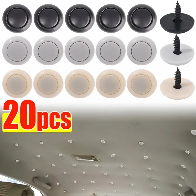 New Car Ceiling Buckles Fixing Clips Car Interior Roof Cloth Screw Caps Rivet Fixer Cap Retainer Fastener Buckle Car Accessories