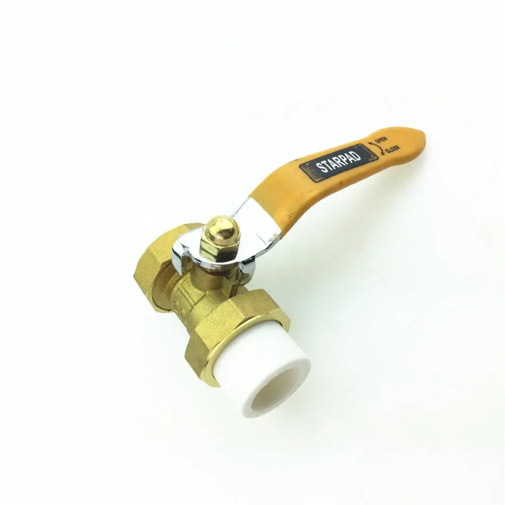 For STARPAD For Auto Parts PPR20 4 Points Copper Body Steel Core Copper Ball Valve Hot Melt Pipe Valve Double Live Ball Valve