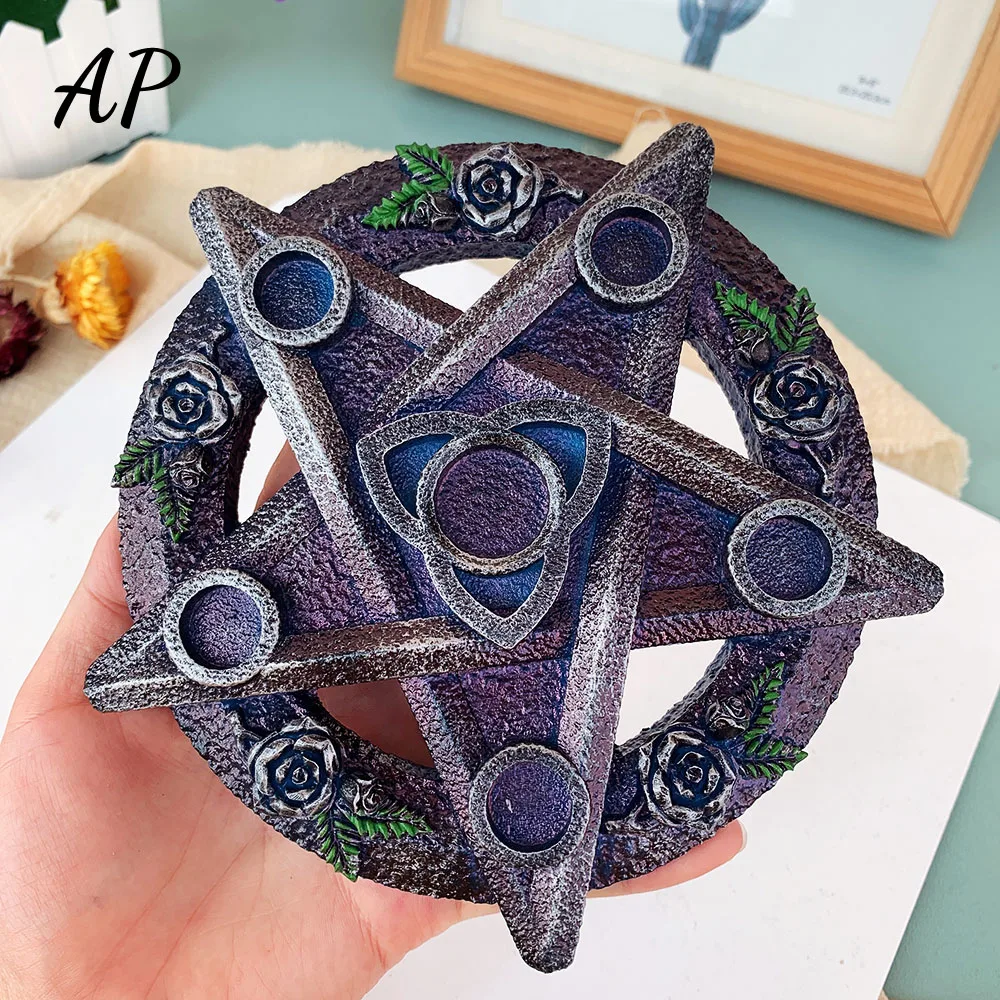 Pentacle Crystal Ball  Base Ornaments Six Star Array Display Base  Sacrifice Practise Divination Energy Base Home Decoratio