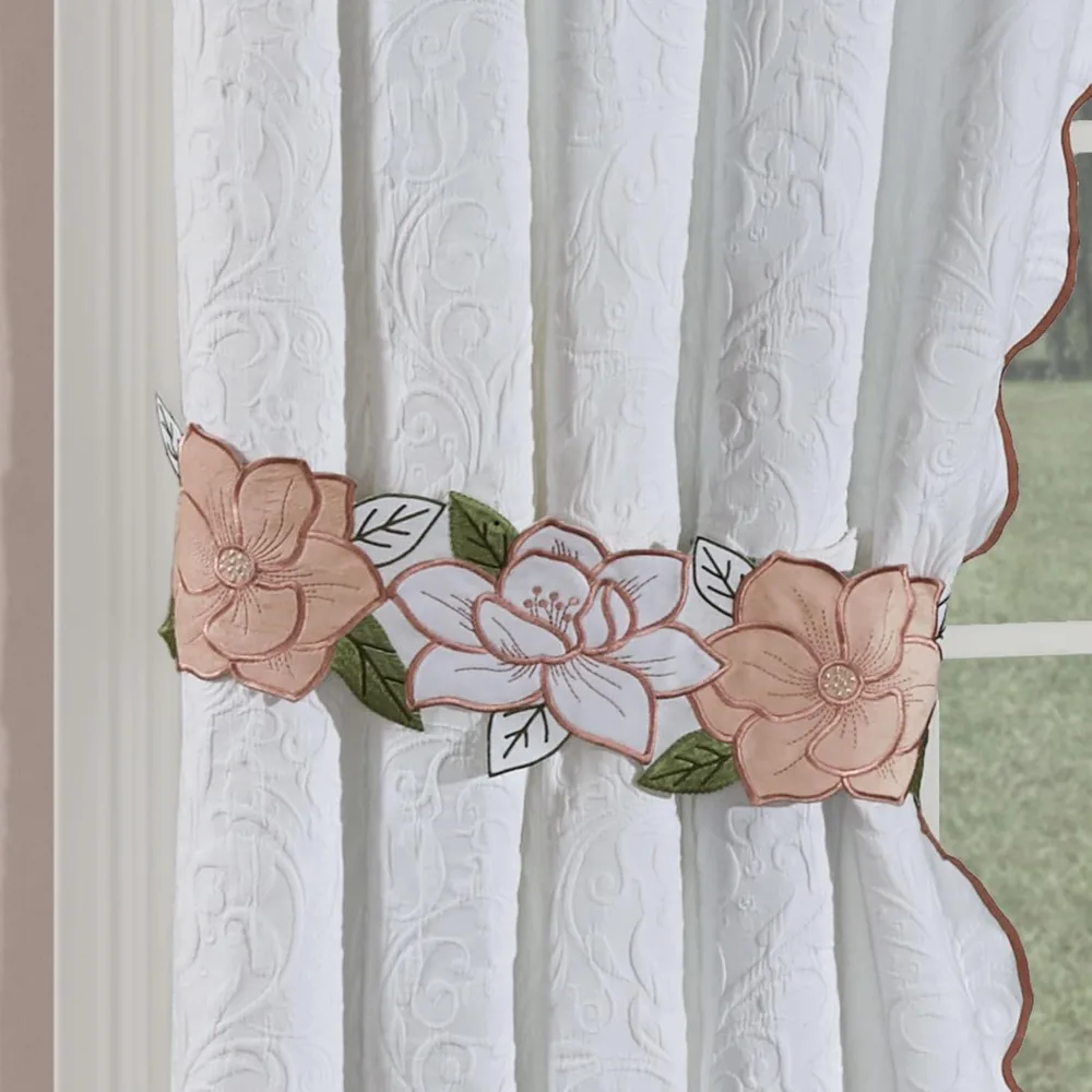 Pannelli per tende da finestra da cucina, 84 pollici, bianco e nero, set da 24, trattamento per la collezione Home Sweet