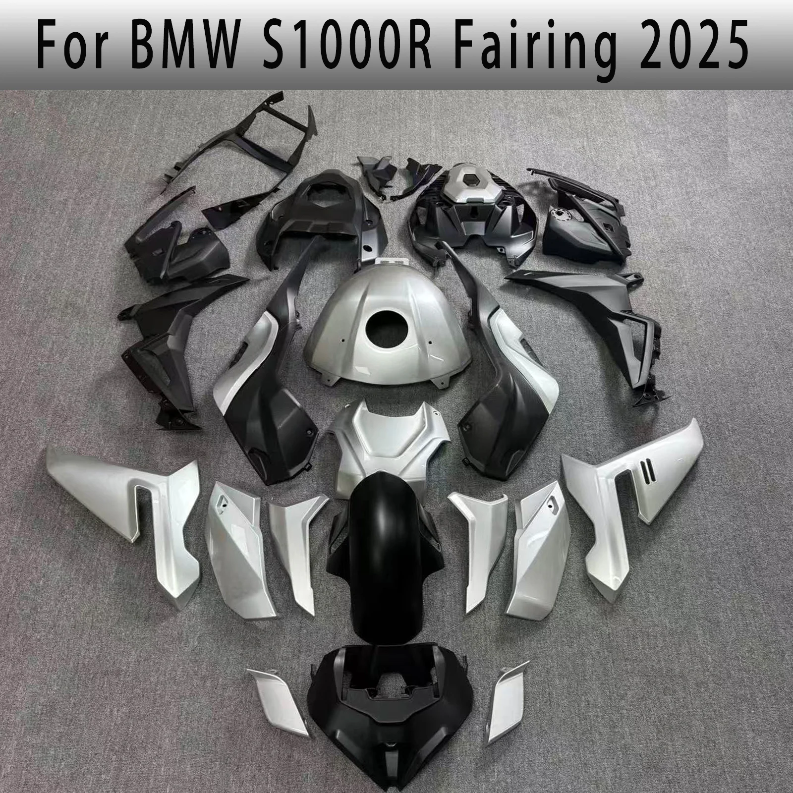 

Suitable for BMW S1000R S1000 R 2025 Model Fairing Accessories - Full Fairing Panel Kit, Silver High-Quality Frame