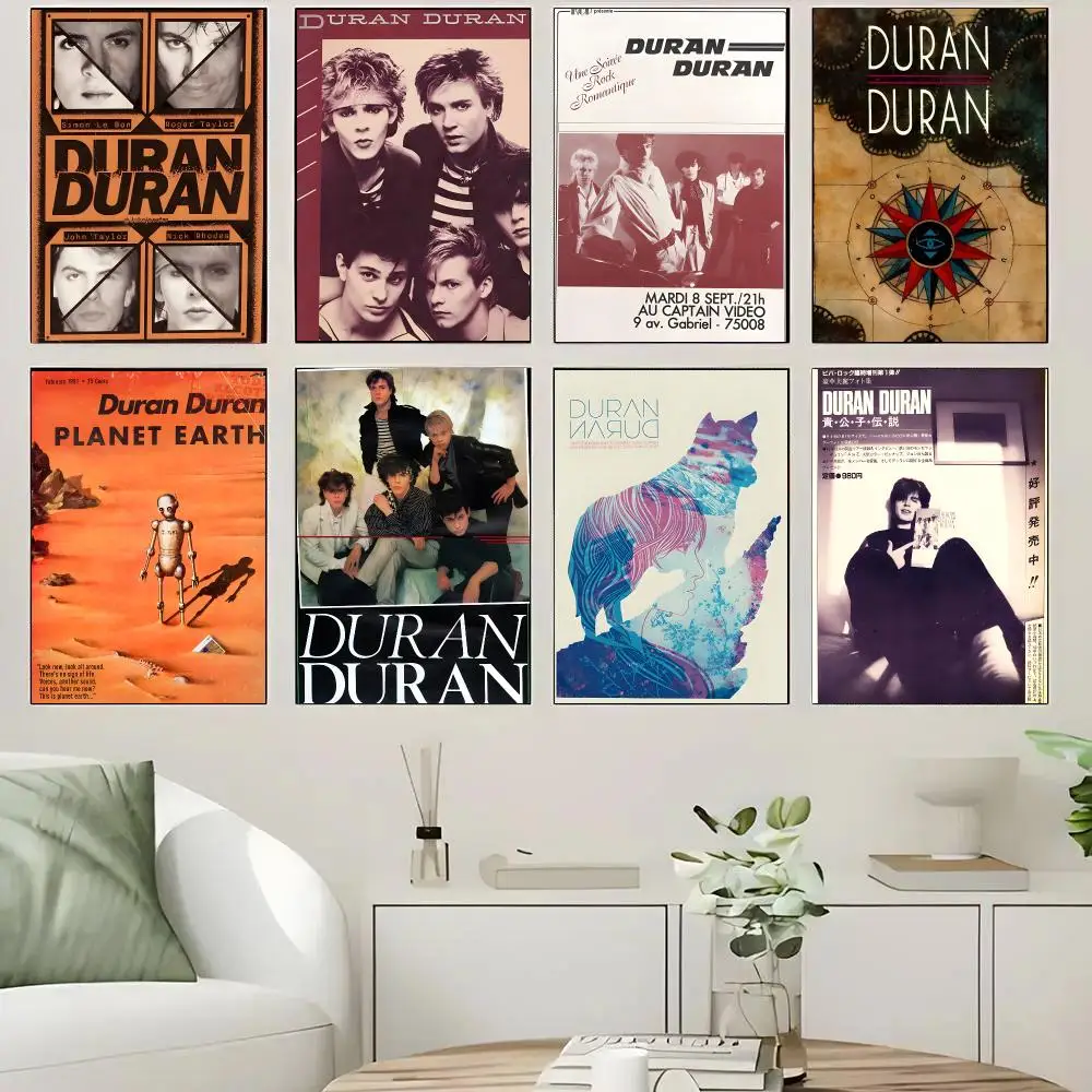 Music D-Duran Duran Band Poster Self-adhesive Advanced Aesthetic Printing Paper Wall Art for Living Room Home Decor